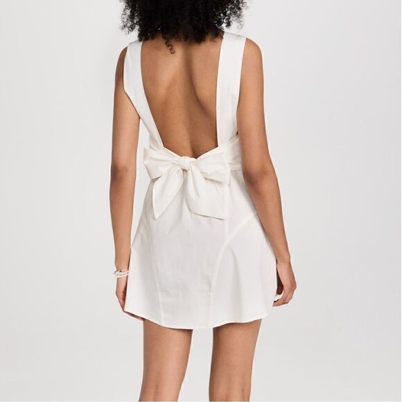 NWOT Free People Eye Catching Mini Dress Sleeveless Open Back Bow V Neck L - Picture 6 of 16